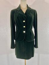 Load image into Gallery viewer, Vivienne Westwood Vintage 1990s Green Velvet Bettina Skirt Suit