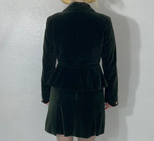 Load image into Gallery viewer, Vivienne Westwood Vintage 1990s Green Velvet Bettina Skirt Suit