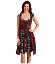 Load image into Gallery viewer, Vivienne Westwood Anglomania Monday Dress Black and Red Squiggle Print Cotton