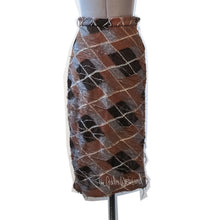 Load image into Gallery viewer, Vivienne Westwood Gold Label Reverse Knit Brown Argyle Wool Tube Skirt
