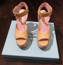 Load image into Gallery viewer, Vivienne Westwood Anglomania Label Victoria Platform Sandals in Natural Leather