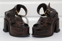 Load image into Gallery viewer, Vivienne Westwood Accessories Label Mock Croc Cocco Lucido Platform Slave Sandal Clompers