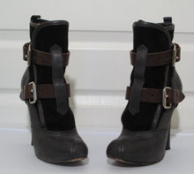 Load image into Gallery viewer, Vivienne Westwood Accessories Label Powerstation Heel Bondage Boots Black Canvas