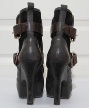 Load image into Gallery viewer, Vivienne Westwood Accessories Label Powerstation Heel Bondage Boots Black Canvas
