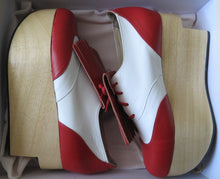 Load image into Gallery viewer, Vivienne Westwood Gold Label Rocking Horse Shoes Golfs Red and White Kid Leather