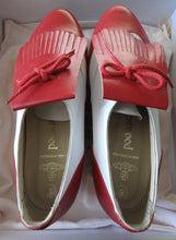 Load image into Gallery viewer, Vivienne Westwood Gold Label Rocking Horse Shoes Golfs Red and White Kid Leather