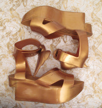 Load image into Gallery viewer, Vivienne Westwood Melissa Rocking Horse Shoes Winged Slave Sandals Gold