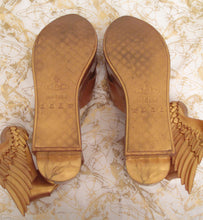 Load image into Gallery viewer, Vivienne Westwood Melissa Rocking Horse Shoes Winged Slave Sandals Gold