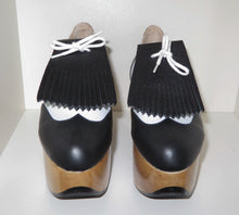 Load image into Gallery viewer, Vivienne Westwood Gold Label Rocking Horse Shoes Golfs Black and White Kid Leather