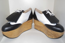 Load image into Gallery viewer, Vivienne Westwood Gold Label Rocking Horse Shoes Golfs Black and White Kid Leather
