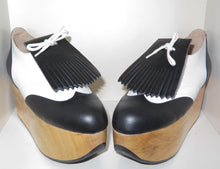 Load image into Gallery viewer, Vivienne Westwood Gold Label Rocking Horse Shoes Golfs Black and White Kid Leather