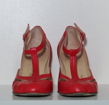 Load image into Gallery viewer, Vivienne Westwood Gold Label Low Heel T-Strap Red Leather