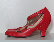 Load image into Gallery viewer, Vivienne Westwood Gold Label Low Heel T-Strap Red Leather