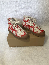 Load image into Gallery viewer, Vivienne Westwood Simian Vegan Boot Red Squiggle Canvas Shoes