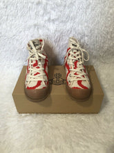 Load image into Gallery viewer, Vivienne Westwood Simian Vegan Boot Red Squiggle Canvas Shoes