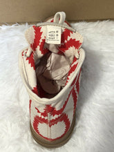 Load image into Gallery viewer, Vivienne Westwood Simian Vegan Boot Red Squiggle Canvas Shoes