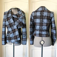 Load image into Gallery viewer, Vivienne Westwood Red Label 2006 Graffiti Tartan Jacket in Blue