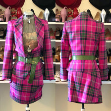 Load image into Gallery viewer, Vivienne Westwood Red Label AW 2010 Pink Tartan Wide Collar Jacket and Pockets Mini Skirt Suit