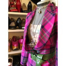 Load image into Gallery viewer, Vivienne Westwood Red Label AW 2010 Pink Tartan Wide Collar Jacket and Pockets Mini Skirt Suit