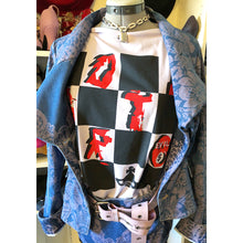 Load image into Gallery viewer, Vivienne Westwood Red Label SS 2010 Brocade Denim Alcoholic Jacket and Pockets Mini Skirt Suit Set