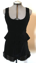 Load image into Gallery viewer, Vivienne Westwood Faux Fur Velvet 3-Piece Coat Corset Shorts Set Suit