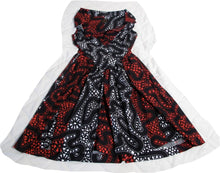 Load image into Gallery viewer, Vivienne Westwood Anglomania Monday Dress Black and Red Squiggle Print Cotton