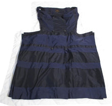 Load image into Gallery viewer, Vivienne Westwood Anglomania Thursday Sword Dress Black and Blue Taffeta Block Stripes