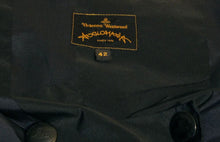 Load image into Gallery viewer, Vivienne Westwood Anglomania Thursday Sword Dress Black and Blue Taffeta Block Stripes