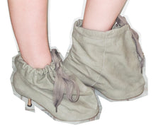 Load image into Gallery viewer, Vivienne Westwood Accessories Label Kitten Heel Sack Boots Grey Suede