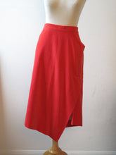 Load image into Gallery viewer, Vivienne Westwood Gold Label Red Orange Velvet Knee Length Asymmetrical Side Slit Skirt