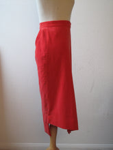 Load image into Gallery viewer, Vivienne Westwood Gold Label Red Orange Velvet Knee Length Asymmetrical Side Slit Skirt