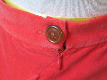 Load image into Gallery viewer, Vivienne Westwood Gold Label Red Orange Velvet Knee Length Asymmetrical Side Slit Skirt