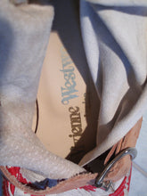 Load image into Gallery viewer, Vivienne Westwood Gold Label Pirate Boots Red and White Squiggle Print Leather