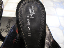 Load image into Gallery viewer, Vivienne Westwood for Nine West 2006 Coquette Black Patent Sandal Heels