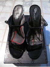 Load image into Gallery viewer, Vivienne Westwood for Nine West 2006 Coquette Black Patent Sandal Heels