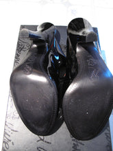 Load image into Gallery viewer, Vivienne Westwood for Nine West 2006 Coquette Black Patent Sandal Heels