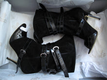 Load image into Gallery viewer, Vivienne Westwood Accessories Label Roman Boot Nero Black Suede and Patent Leather