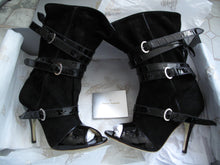 Load image into Gallery viewer, Vivienne Westwood Accessories Label Roman Boot Nero Black Suede and Patent Leather