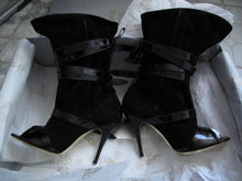 Load image into Gallery viewer, Vivienne Westwood Accessories Label Roman Boot Nero Black Suede and Patent Leather