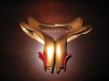 Load image into Gallery viewer, Vivienne Westwood Melissa Lady Dragon Heels Gold Red Heart
