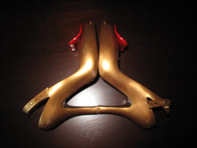 Load image into Gallery viewer, Vivienne Westwood Melissa Lady Dragon Heels Gold Red Heart
