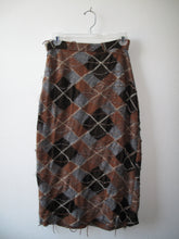 Load image into Gallery viewer, Vivienne Westwood Gold Label Reverse Knit Brown Argyle Wool Tube Skirt