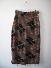 Load image into Gallery viewer, Vivienne Westwood Gold Label Reverse Knit Brown Argyle Wool Tube Skirt