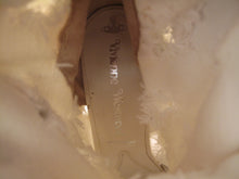 Load image into Gallery viewer, Vivienne Westwood Accessories Label Cut and Slash Bag Clogs White Canvas Wooden Sandal Boots Heels