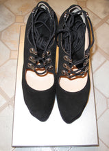 Load image into Gallery viewer, Vivienne Westwood Accessories Label Stilleto Black Suede Strappy Pumps