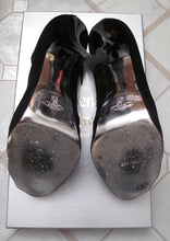 Load image into Gallery viewer, Vivienne Westwood Accessories Label Stilleto Black Suede Strappy Pumps