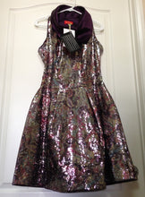 Load image into Gallery viewer, Vivienne Westwood Red Label Purple Sequin High Collar Sleeveless Dress