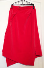 Load image into Gallery viewer, Vivienne Westwood Gold Label Red Orange Velvet Knee Length Asymmetrical Side Slit Skirt