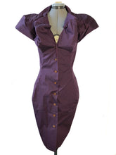 Load image into Gallery viewer, Vivienne Westwood Worlds End Shirtwaister Button-up Dress Red Navy Pinstripe