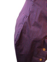 Load image into Gallery viewer, Vivienne Westwood Worlds End Shirtwaister Button-up Dress Red Navy Pinstripe